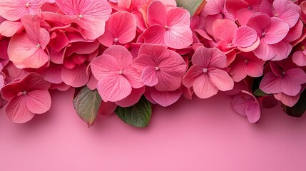 Obraz premium Delicate Pink Flowers Blooming Gracefully Against a Soft Pink Background Creating a Harmonious and Tranquil Atmosphere Capturing the Essence of Springtime Beauty and Elegance