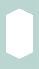 White hexagonal frame, mint green collage element vector