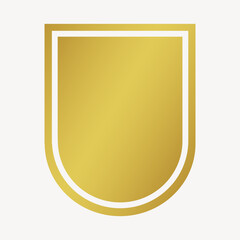 bubble speech, simple metallic gold badge collage element vector