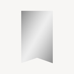 Metallic silver bookmark tag, gradient badge collage element vector