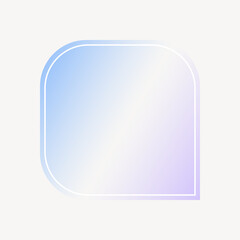 Squared bubble speech, blue and pink pastel badge collage element vector