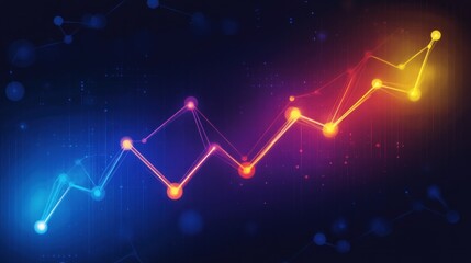 Fototapeta premium Upward trending data graph on digital background, showing growth and success, ideal for business presentations