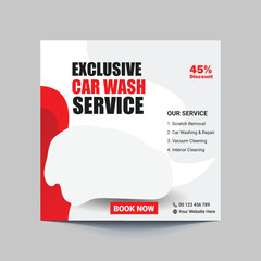 Car Washing Service Social Media Post banner design. Car Washing Social Media Post banner Template, car wash social media banner design template. Car Washing marketing post banner design.