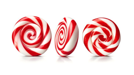Red and White Swirl Lollipops Candy Sweets