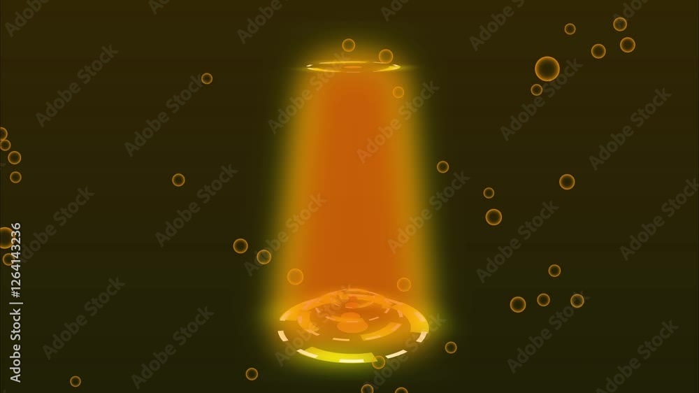 Poster 4k futuristic portals cc bubbles animation, magic hologram display technology spotlight user interfa