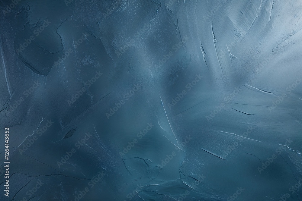 Poster serene slate blue matte texture with subtle titanium finish and soft luminous glow