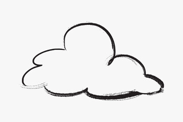 Cute cloud weather doodle illustration vector