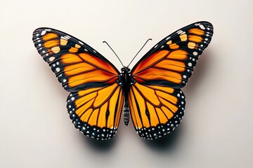 Fototapeta premium A vibrant monarch butterfly showcasing its intricate wing patterns.