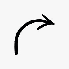 Curved black arrow illustration vector