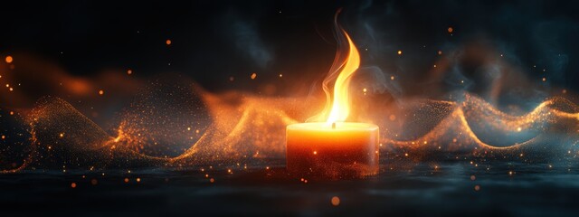 Glowing Candle Flame Mystical Energy Hope Inspiration