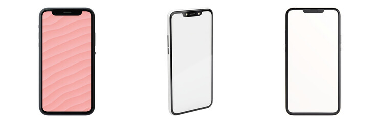 Modern Smartphone Mockup with s Isolated on transparent background