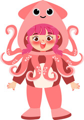 Illustration of Children Characters Wearing Sea Animal Costumes
