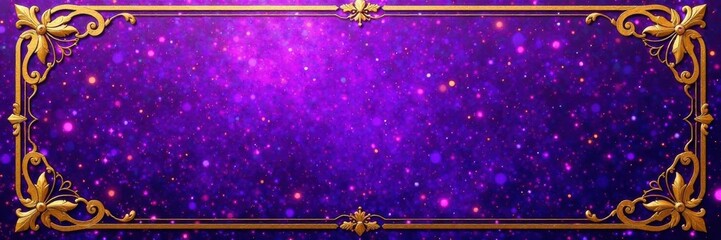 Ornate Gold Foil Purple Card, gold, pattern, purple