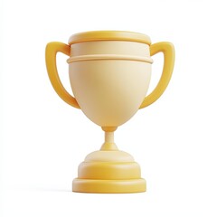 trophy, 3d style imitation, cartoon icon, white background