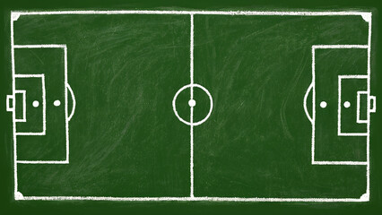 Chalkboard Soccer Field Drawing Green Background