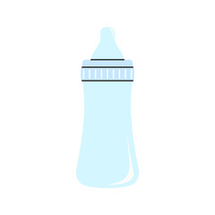 Light Blue Bottle with Stripe Cap. A pastel baby bottle with a white and blue cap, adding a classic touch.