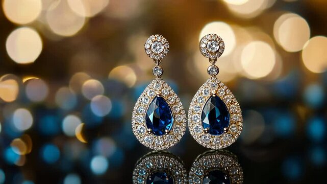 Elegant Sapphire and Diamond Earrings