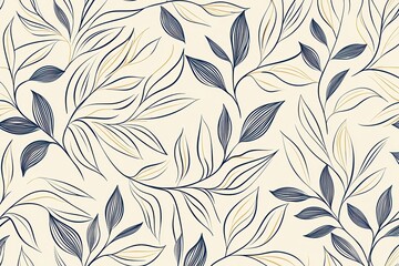 Fototapeta premium Elegant Leafy Pattern on Soft Beige Background for Design Use