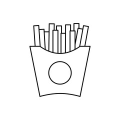 French Fries Icon. Vector Linear Illustration of French Fries. French Fries Symbol. French Fries Vector Icon in line style design.