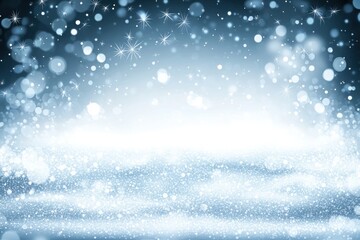 Obraz premium Sparkling Snowy Background with Soft Bokeh and Cool Tones