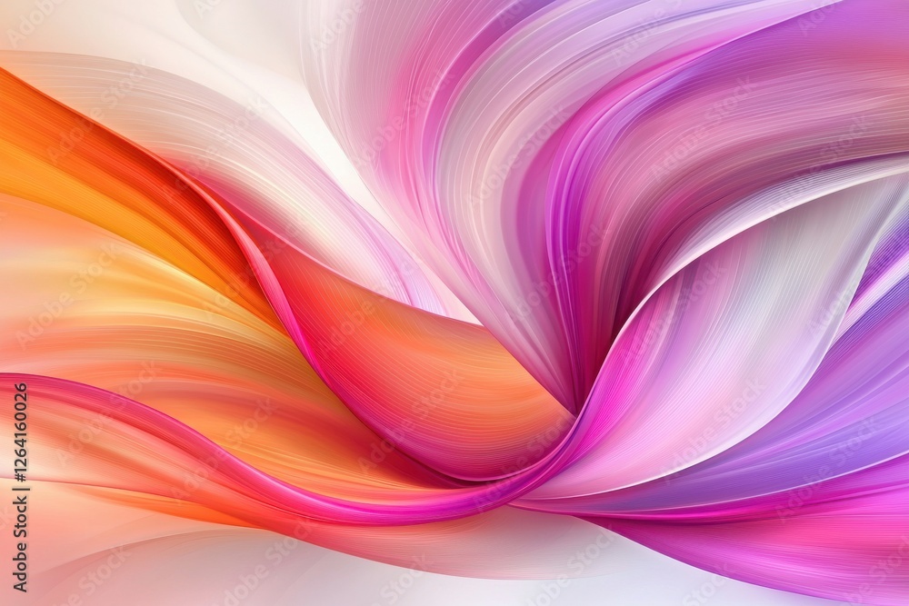 Wall mural colorful abstract waves of silk with smooth gradient textures