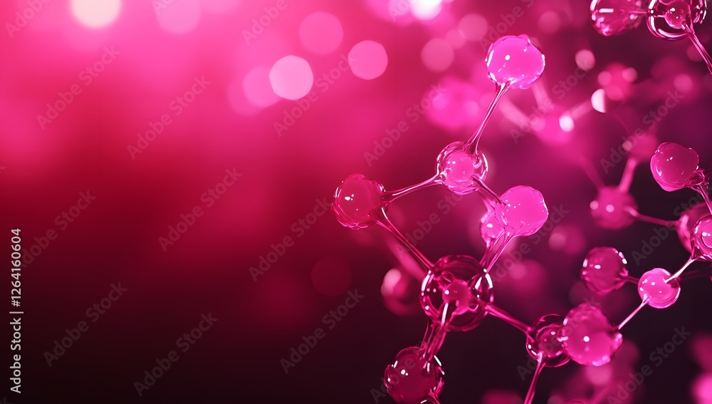 Poster pink molecular structure abstract background