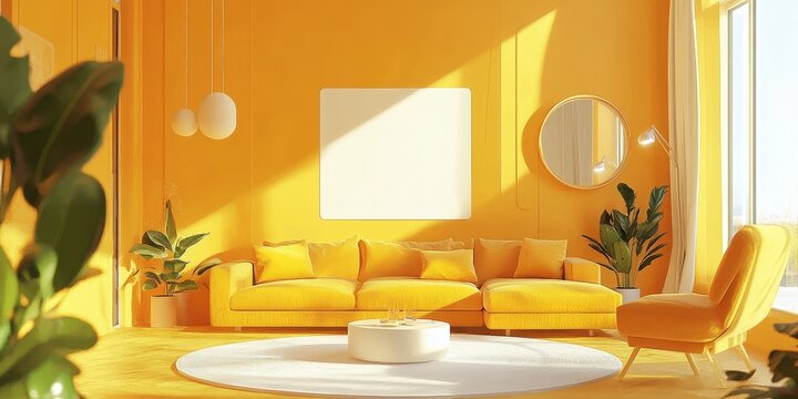 Centered on a yellow backdrop, a subtly tilted white rectangle casts gentle shadows, creating an intriguing focal point with its delicate angularity