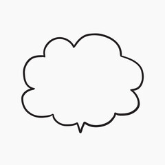 Cloud-shaped thought bubble illustration vector
