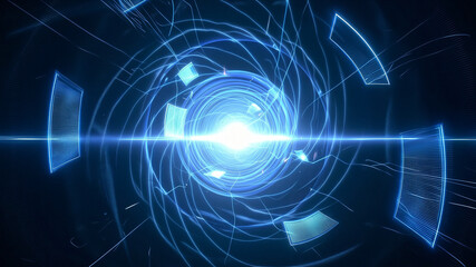 Obraz premium Blue spiral coil future science and technology space background