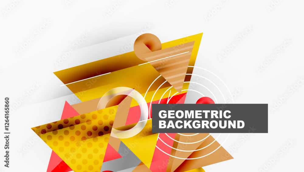 Poster Sleek abstract background - layered triangles with vibrant gradient tones. Semi-transparent shapes add depth and contemporary aesthetic