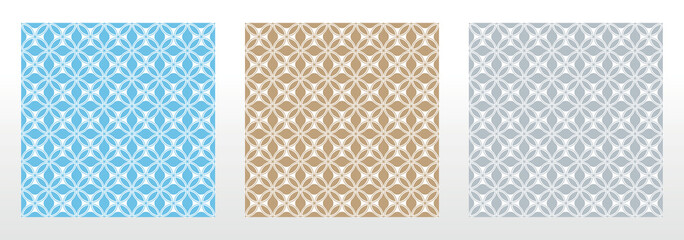 Collection of flower geometric patterns. Seamless vector backgrounds. Colored ornaments. Ornament for fabric, wallpaper, packaging. Decorative prints