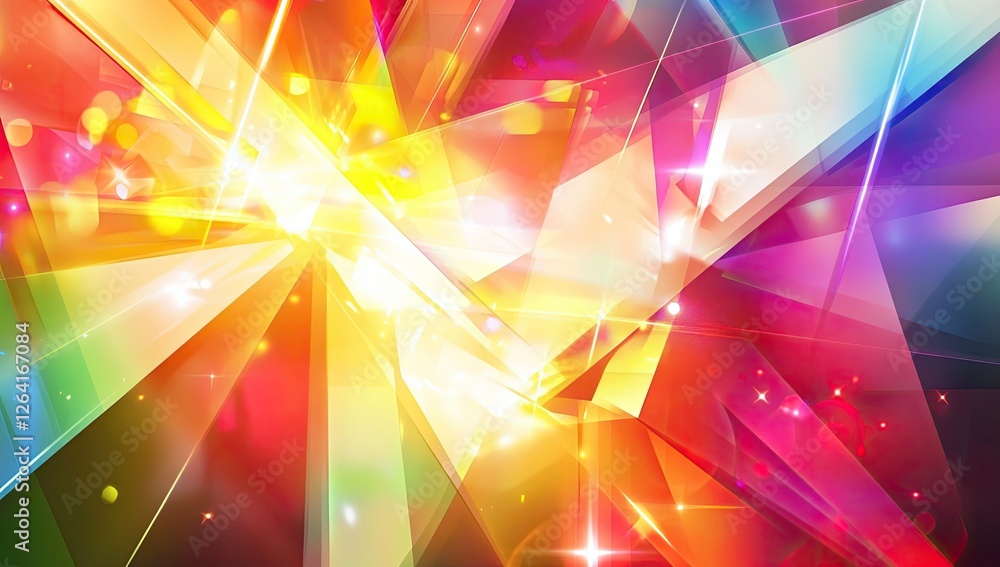 Poster abstract vibrant geometric explosion background
