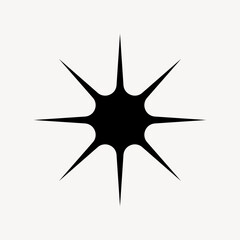 Minimalist black starburst icon vector