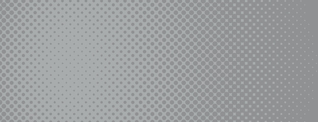 Gray background with gradient halftone dot pattern, creating a textured gray background with a modern, abstract style. Minimal halftone gray vector background wallpaper