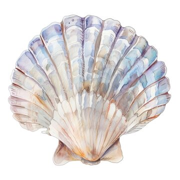 Elegant watercolor seashell illustration