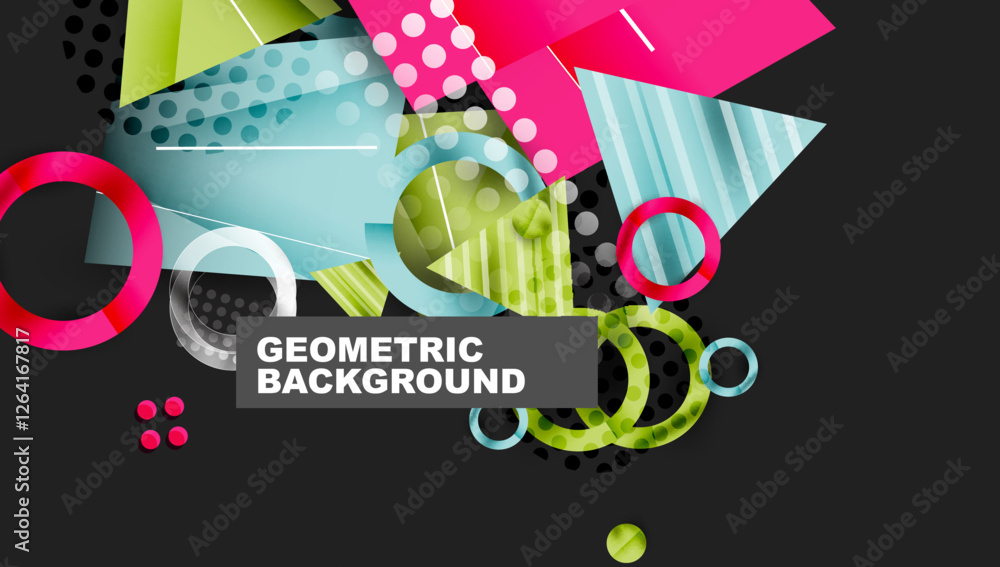 Aufkleber abstract background geometric design with colorful gradients
