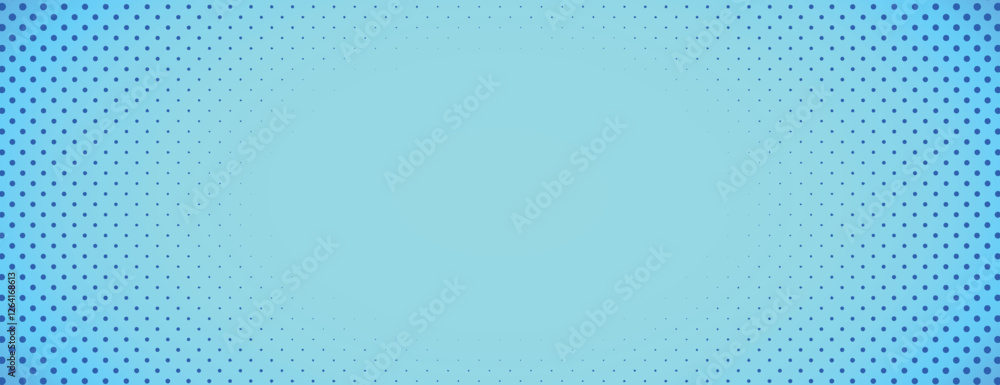 Poster blue background with halftone gradient effect, featuring a dotted pattern. the background is vibrant