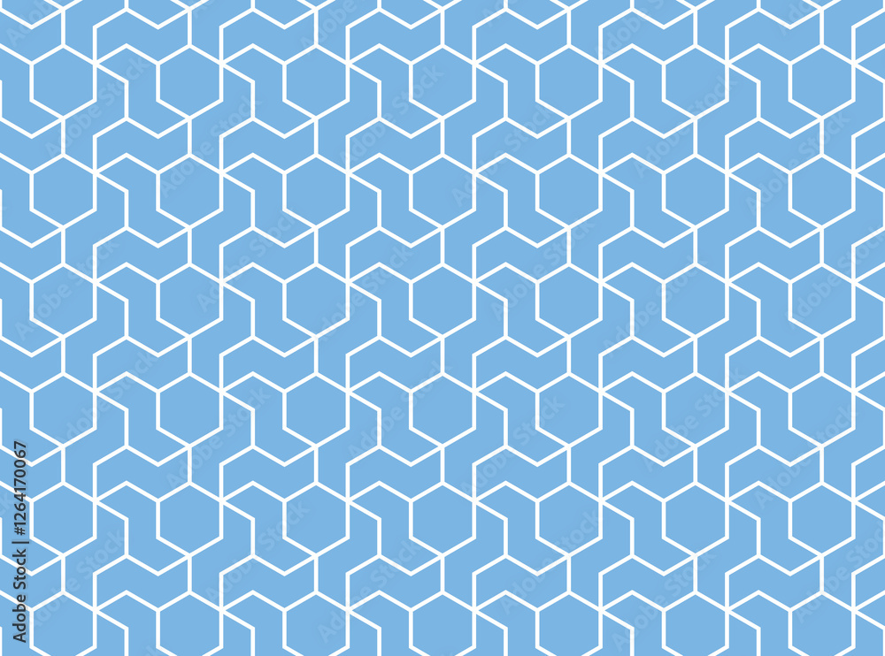 Leinwandbilder The geometric pattern with lines. Seamless vector background. White and blue texture. Graphic modern pattern. Simple lattice graphic design