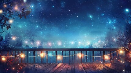 Obraz premium Night Sky Deck Lights