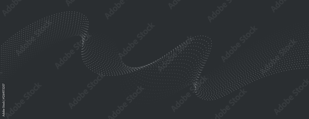 Poster dark gray background, flowing wave pattern. the background features a smooth texture. the gray color