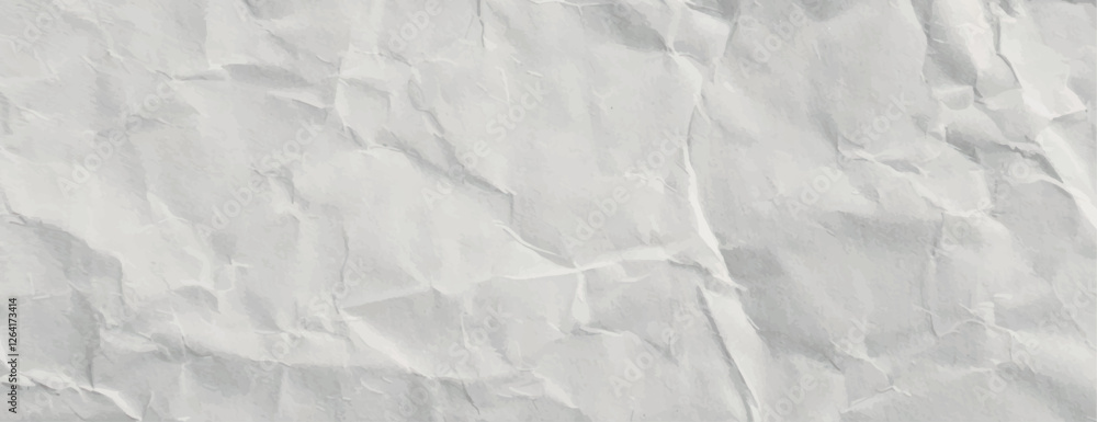 Poster crumpled paper background with a white background. the texture is rough and white, creating a natura