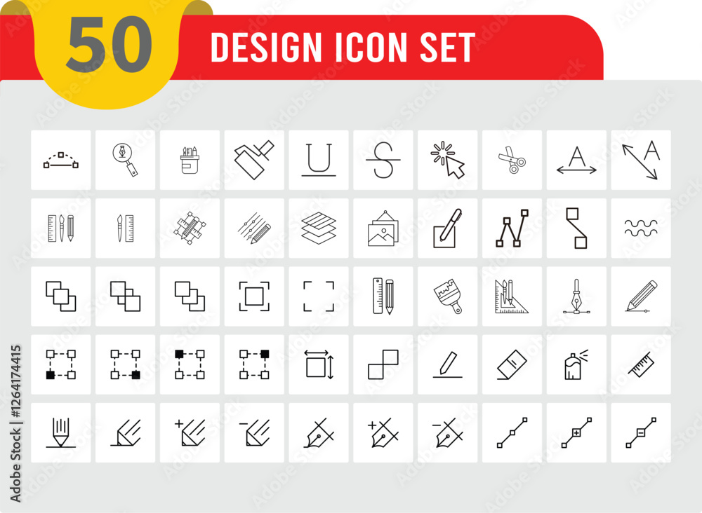 Fototapete design line icons collection. editable stroke line vectors. small user interface line icon symbols f