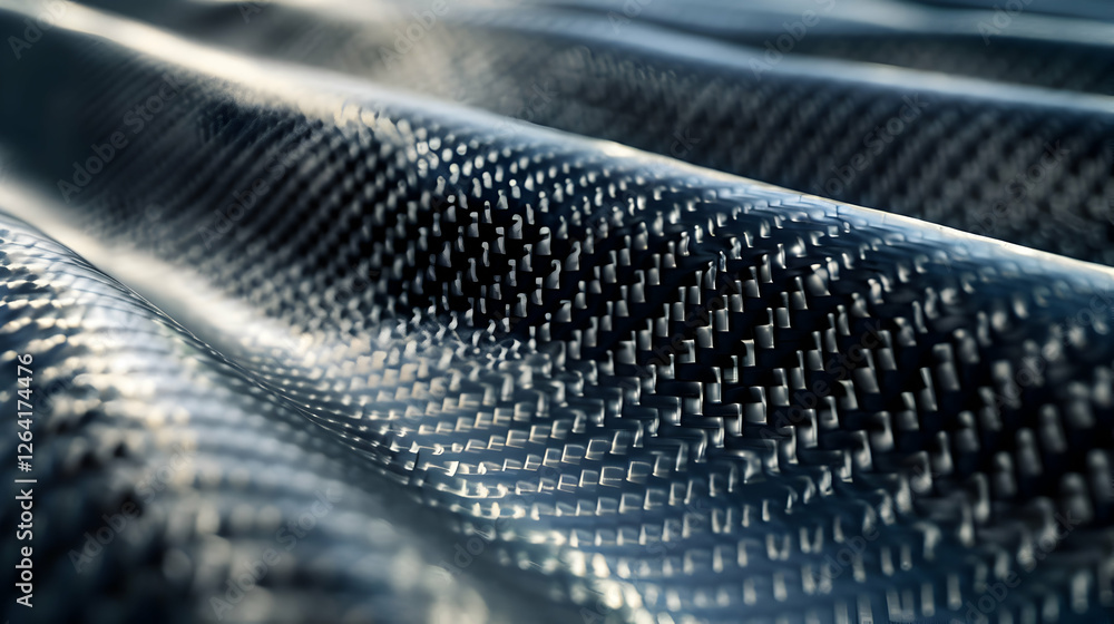 Poster close-up view of textured fabric with ripples and sheen, showcasing intricate patterns and reflectio