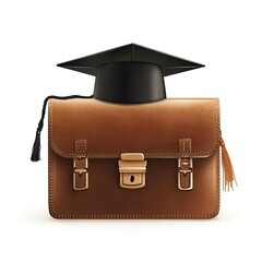 Graduation briefcase on white background (2)