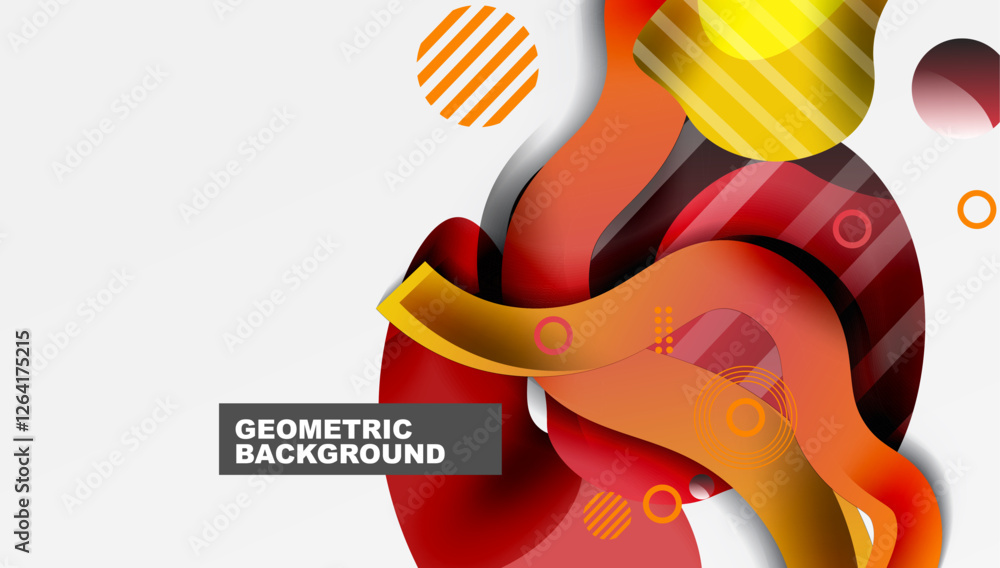 Aufkleber abstract background - lines circles and liquid shapes