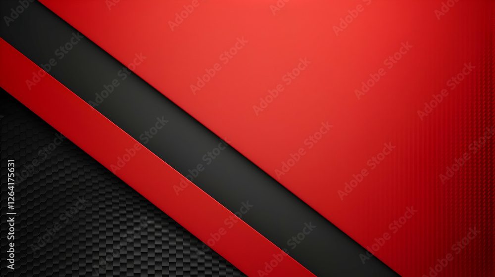 Aufkleber abstract design featuring diagonal red and black layers with a textured background