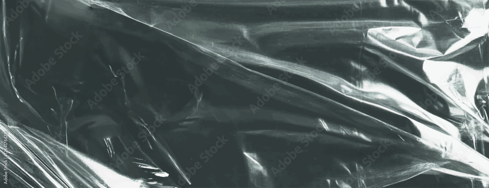 Poster glossy plastic wrap background with a dark green color. the background has a smooth, shiny texture w