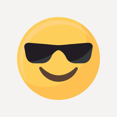Cool sunglasses emoticon vector