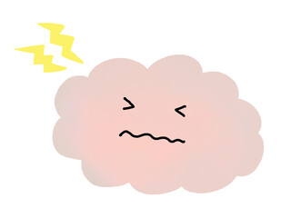 脳疲労や頭痛：疲れた状態のピンクの脳