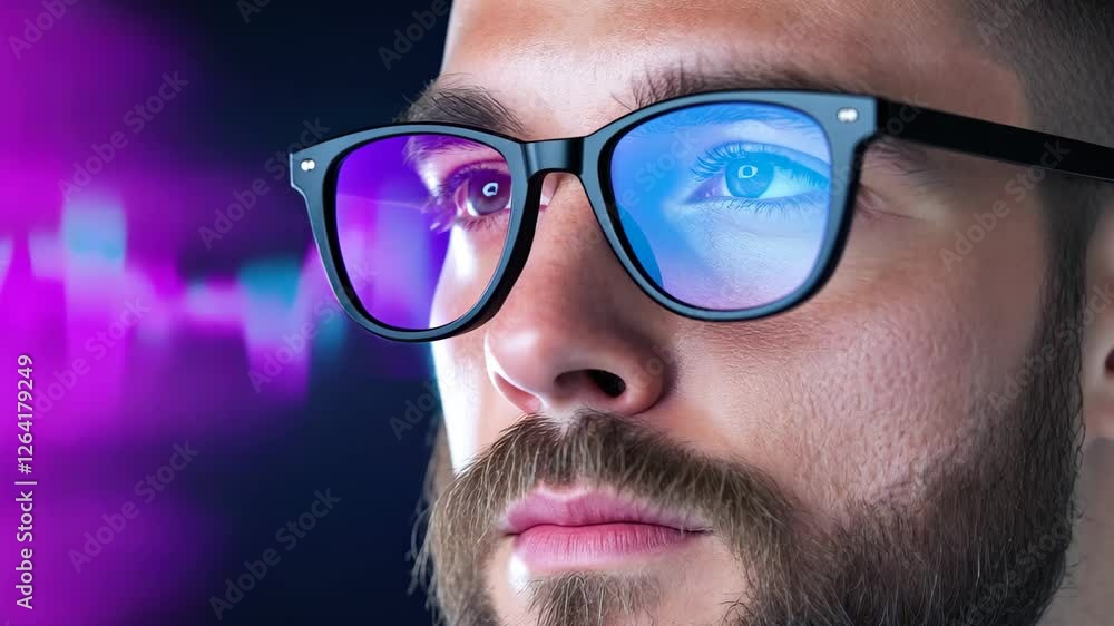 Aufkleber financial analyst reviewing stock market data on monitors displaying graphs and trends in a modern o